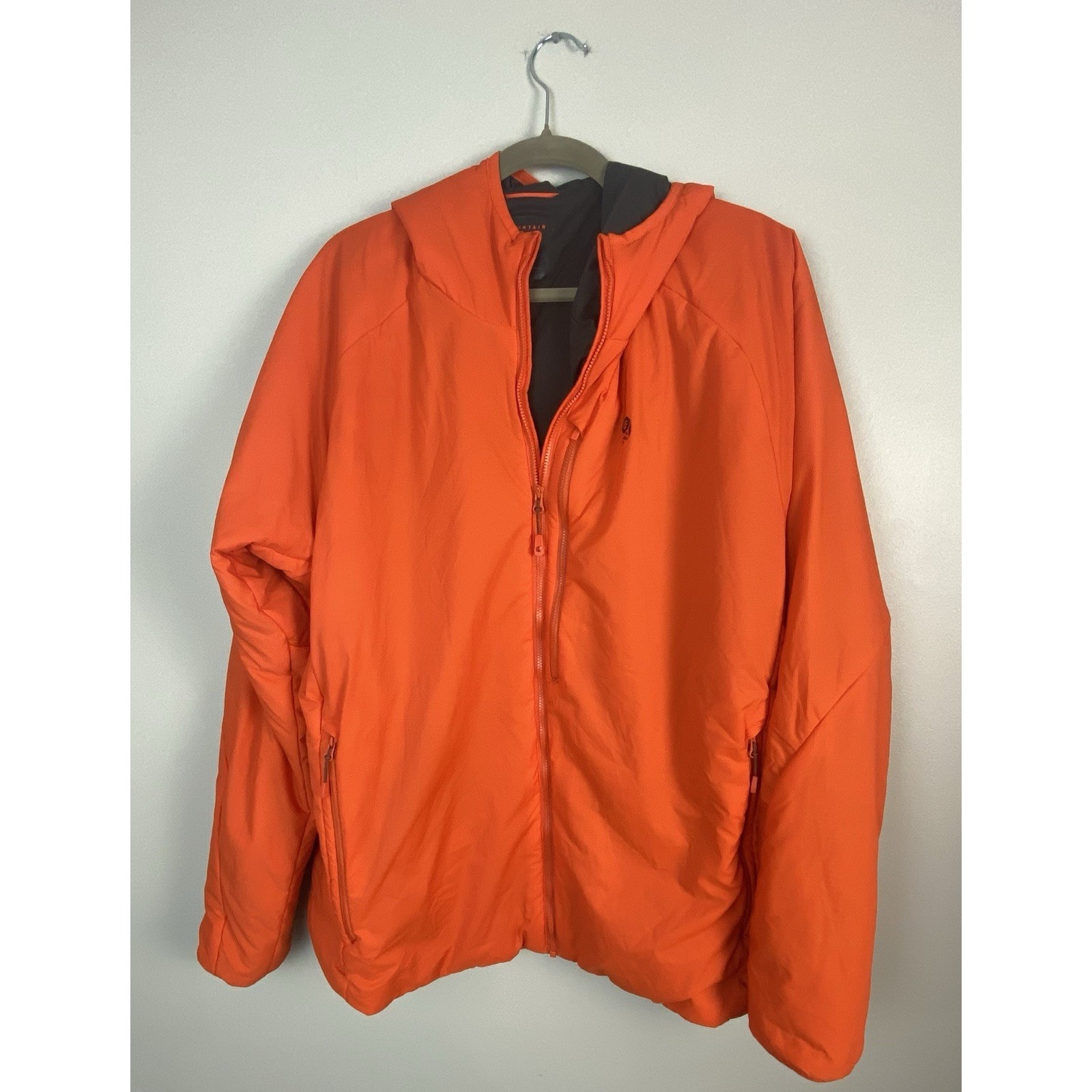Mountain Hardwear Jacket Orange Full Zip Wind Resistant Outdoor Hiking Snow Xl